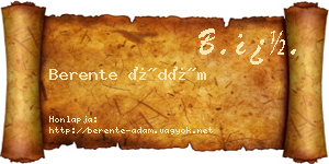 Berente Ádám névjegykártya