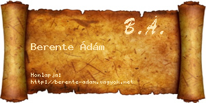 Berente Ádám névjegykártya