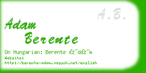 adam berente business card